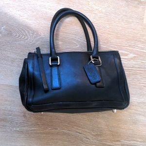 Vintage Black Leather Coach Bag